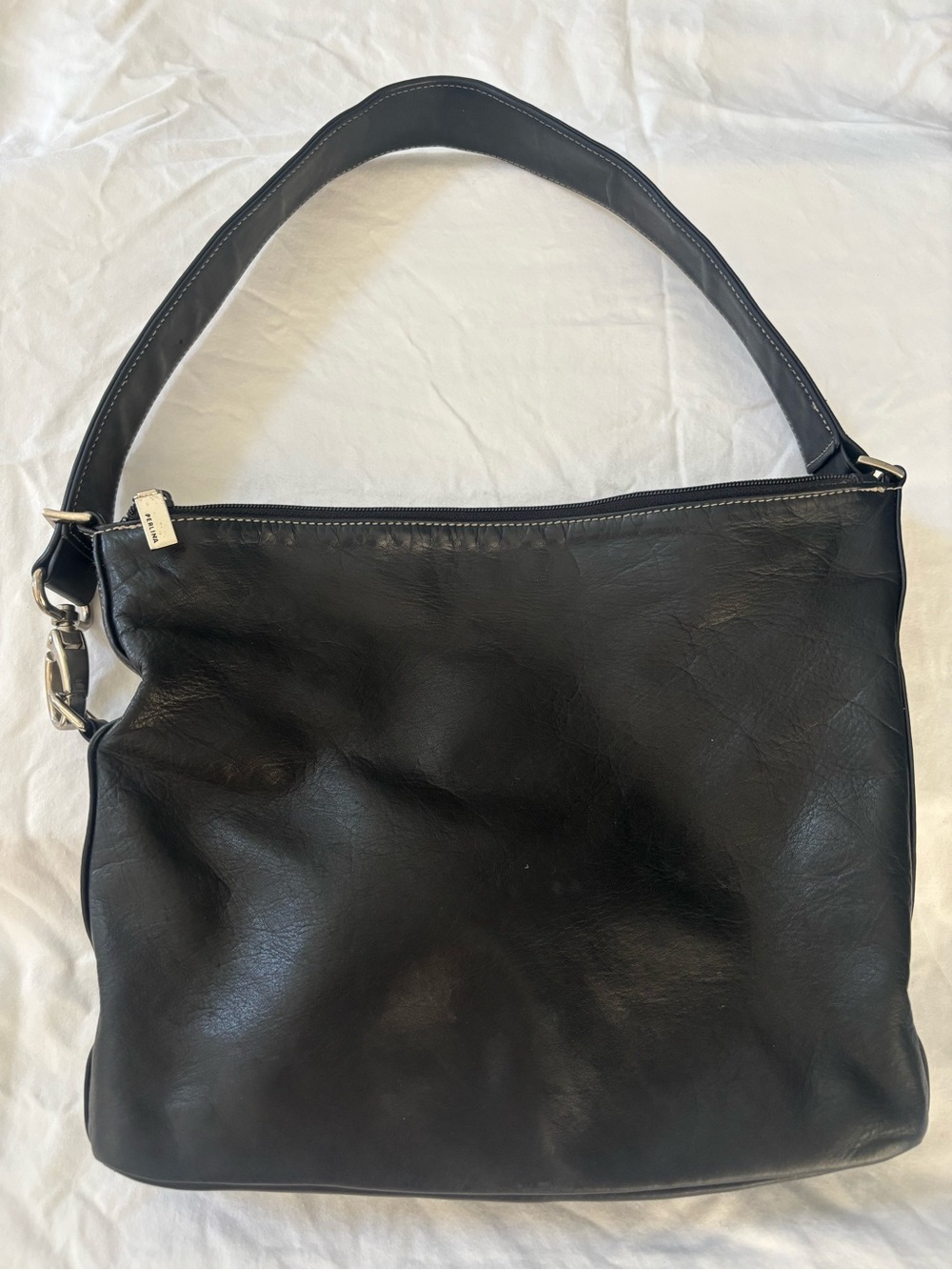Perlina Black Leather Bag